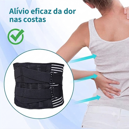 Cinta Ortopédica Lombar com 6 Hastes de Suporte