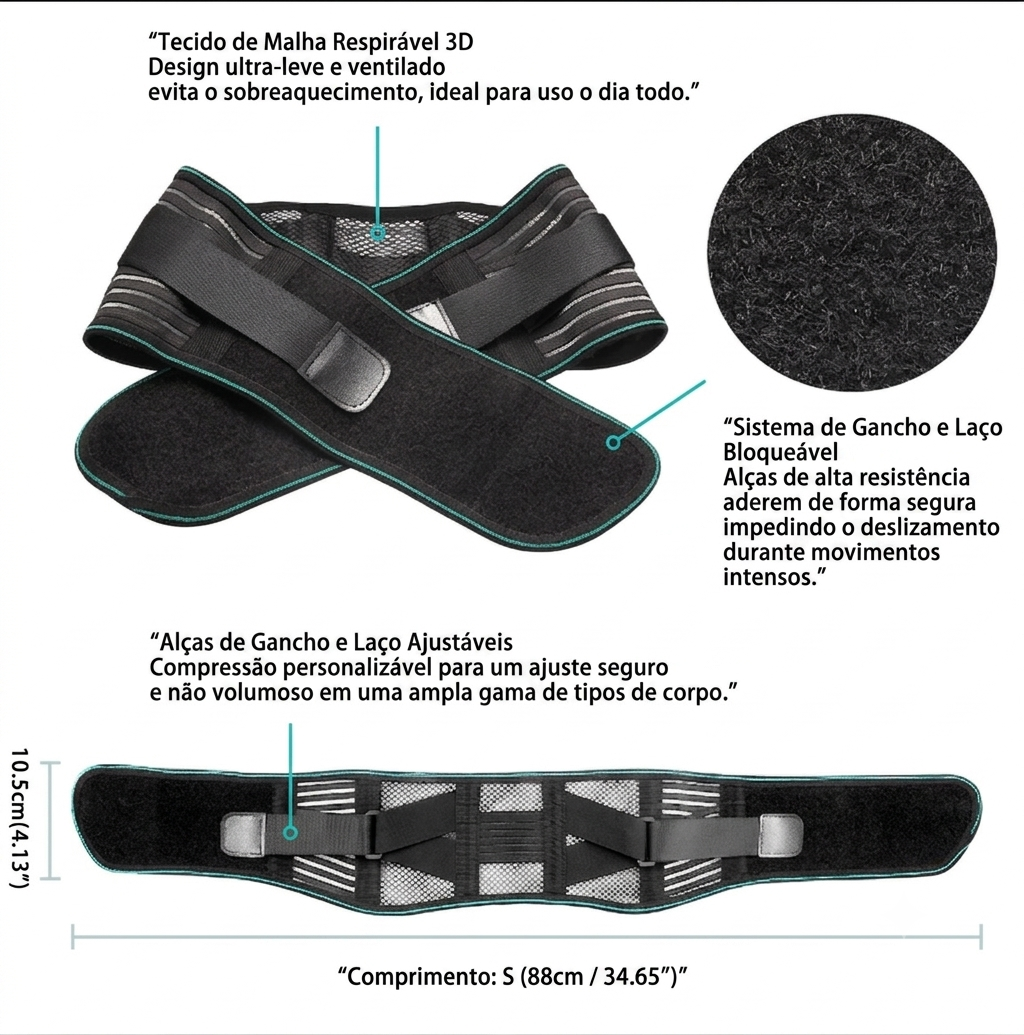 Cinta Lombar Ortopédica Ajustável