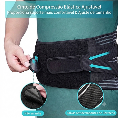 Cinta Ortopédica Lombar com 6 Hastes de Suporte